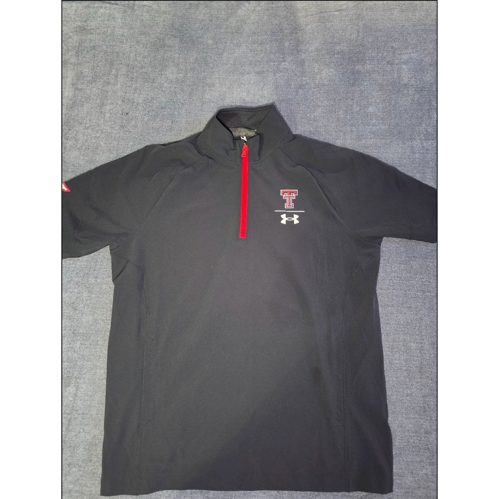 Under Armour Texas Tech Red Raiders Short Sleeve Quarter Zip Black Mens Medium